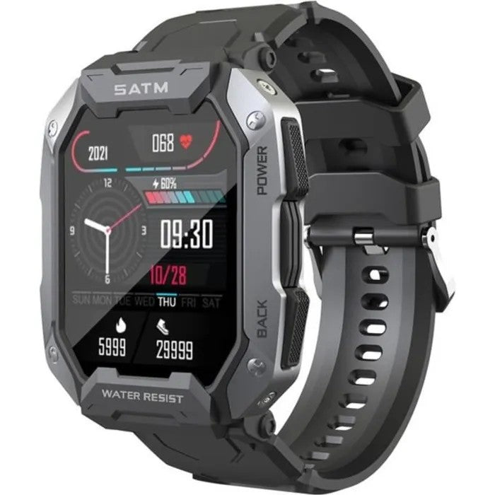 Men's Military Smartwatch, MT1 Black, Ultra-Resistant, Shockproof, Swim, Health, Sports, Adventure, Long Battery