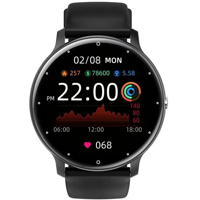Round Smartwatch ZL02CPRO, IP67 Waterproof, Heart Rate Monitor, Pedometer, Compatible with Android iOS