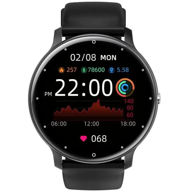 Round Smartwatch ZL02CPRO, IP67 Waterproof, Heart Rate Monitor, Pedometer, Compatible with Android iOS