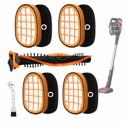 Filter Kit for Philips Vacuum, Roller Brush & Fine Brush, Compatible with FC6728/FC6727/FC6822
