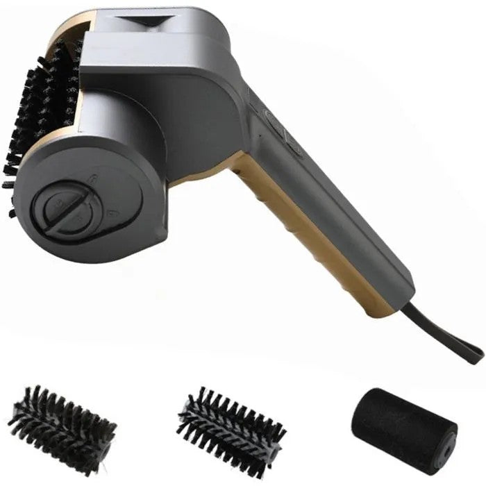 Electric Grill Brush, Gold Grey, USB Charging, 3 Speeds, 150-Min Battery, Cleaning Tool