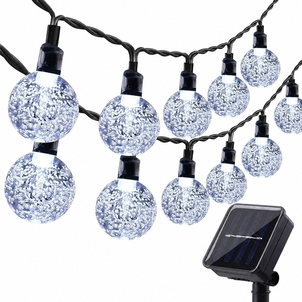 Solar String Lights, 7m 23ft, 50 LEDs, Waterproof, Solar-Powered Crystal Ball, Outdoor