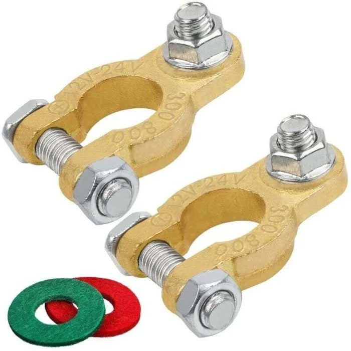 12V/24V Battery Terminal Connectors, Pair, Universal Car Battery Connection