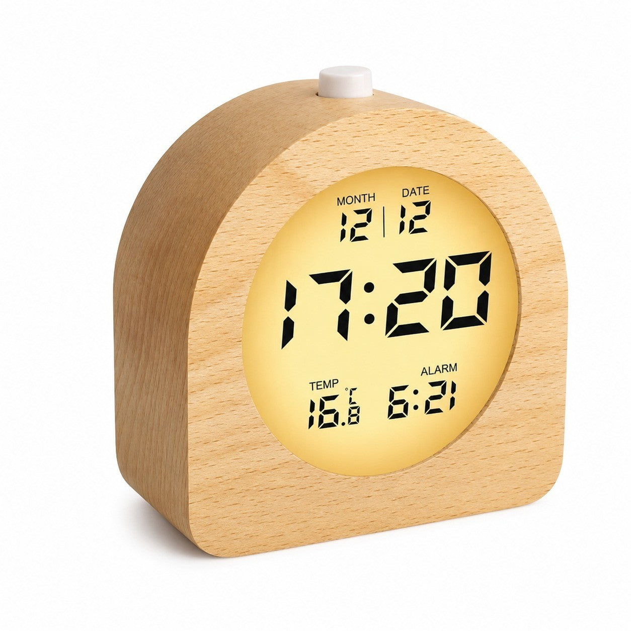 LCD Digital Alarm Clock with Date, Temperature, Snooze, Backlight, Battery Powered