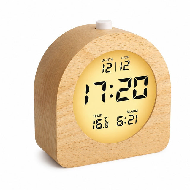 LCD Digital Alarm Clock with Date, Temperature, Snooze, Backlight, Battery Powered