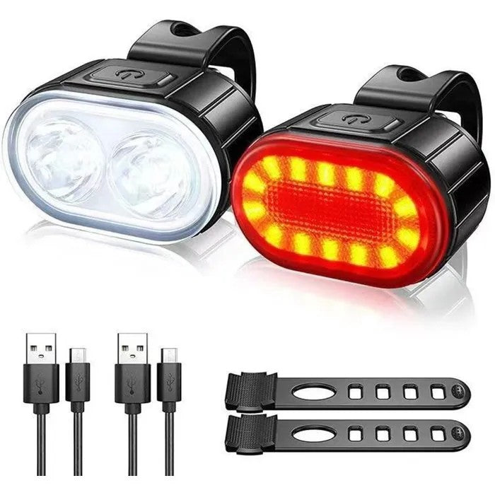 LED Bicycle Light, USB Rechargeable, Long Battery Life, Flashing & Steady Modes, IPX4 Waterproof