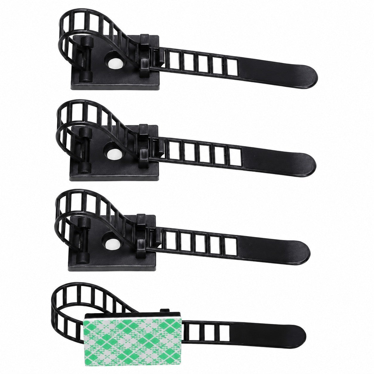 100 Adjustable Nylon Cable Clips, Adhesive Cord Organizer for TV, Charger, Electrical Wires