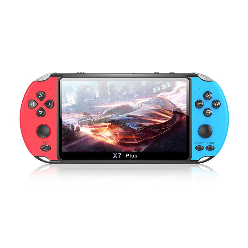 PSP X7 Plus Game Console, 8GB, 5.1" HD Screen, Red & Blue, 10500 Games Built-in