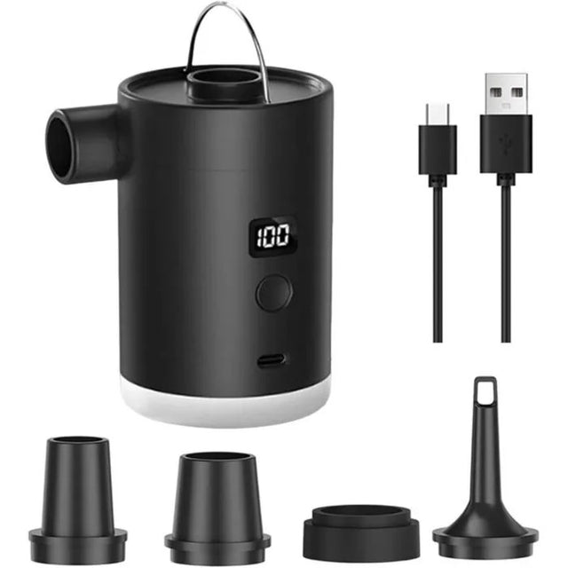 Electric Air Pump, 3200mAh Rechargeable, Quick Inflation & Deflation, with Light