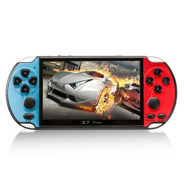 PSP X7 Plus Game Console, 8GB, 5.1" HD Screen, Blue and Red, 10500 Games