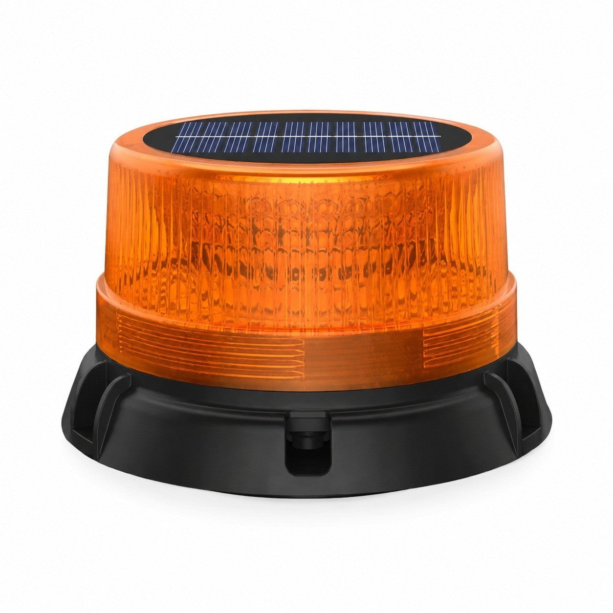 Solar Powered Magnetic Rotating Beacon, Orange LED, Rechargeable Yellow Warning Light for Trolley