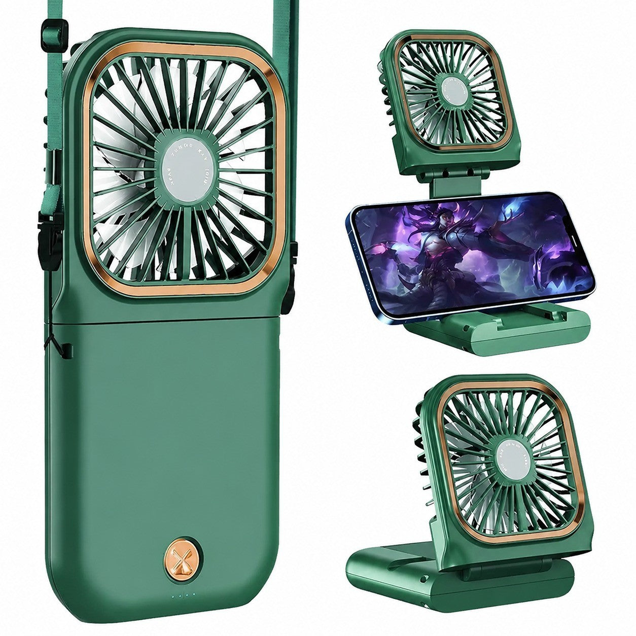 Mini Foldable Silent USB Rechargeable Fan, 3000 mAh Power Bank, Portable