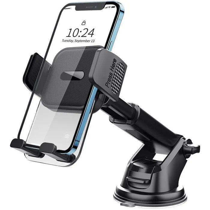 2-in-1 Car Phone Holder with Suction Cup, Mobile Phone Mount for Dashboard Windshield